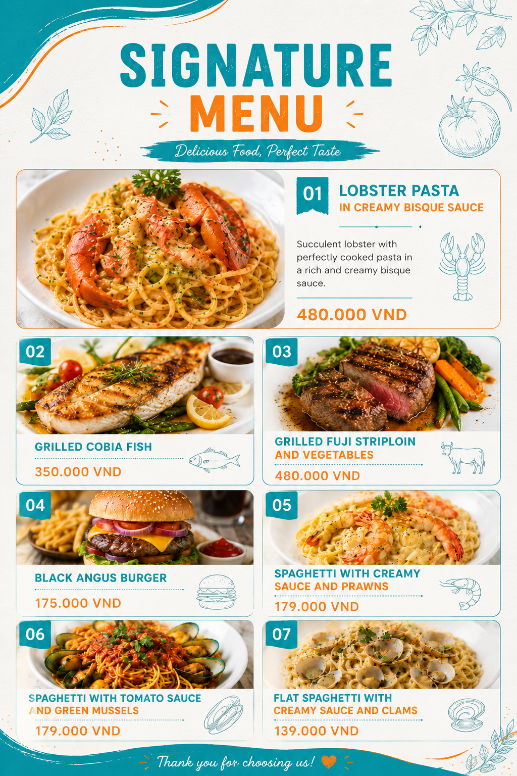 HI Restaurant Signature Menu